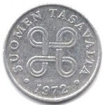 1 пенни 1972 Финляндия - 1 penni 1972 Finland, из оборота