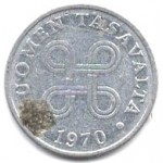 1 пенни 1970 Финляндия - 1 penni 1970 Finland, из оборота