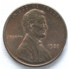 1 цент 1988 США - 1 cent 1988 USA, Без МД