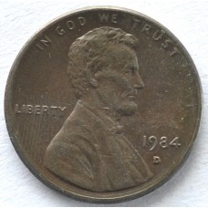 1 цент 1984 США - 1 cent 1984 USA, D