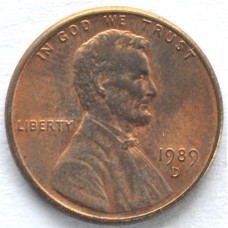 1 цент 1989 США - 1 cent 1989 USA, D