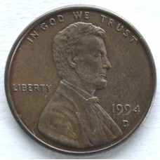 1 цент 1994 США - 1 cent 1994 USA, D