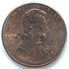 1 цент 2006 США - 1 cent 2006 USA, D