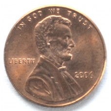 1 цент 2006 США - 1 cent 2006 USA, Без МД