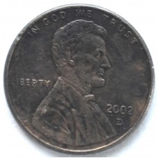 1 цент 2002 США - 1 cent 2002 USA, D