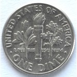 1 дайм (10 центов) 2001 США - 1 dime (10 cents) 2001 USA, D