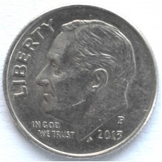 1 дайм (10 центов) 2013 США - 1 dime (10 cents) 2013 USA, P