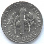 1 дайм (10 центов) 1967 США - 1 dime (10 cents) 1967 USA, Без МД