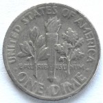 1 дайм (10 центов) 1970 США - 1 dime (10 cents) 1970 USA, Без МД