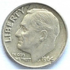 1 дайм (10 центов) 1964 США - 1 dime (10 cents) 1964 USA, Без МД