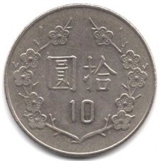 10 долларов 1991 Тайвань - 10 dollar 1991 Taiwan, из оборота