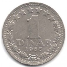 1 динар 1965 Югославия - 1 dinar 1965 Yugoslavia, из оборота