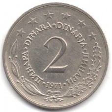 2 динара 1971 Югославия - 2 dinara 1971 Yugoslavia