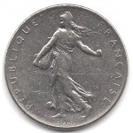 1 франк 1978 Франция - 1 franc 1978 France, из оборота