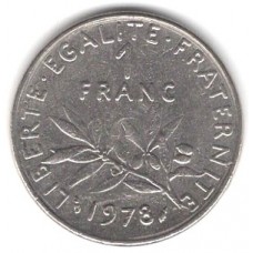 1 франк 1978 Франция - 1 franc 1978 France, из оборота