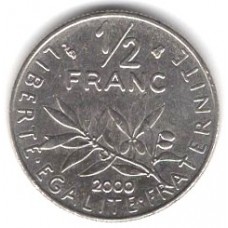 ½ франка 2000 Франция - ½ franc 2000 France, из оборота