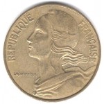 20 сантимов 1984 Франция - 20 centimes 1984 France, из оборота