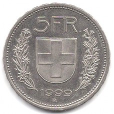 1 франков 1999 Швейцария - 5 francs 1999 Switzerland