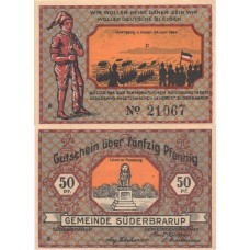 Нотгельд 50 пфеннигов 1921 - Германия - 	Муниципалитет Зюдербраруп (прусская провинция Шлезвиг-Гольштейн)