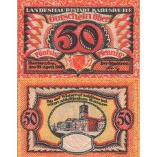 Нотгельд 50 пфеннигов 1921 - Германия - Карлсруэ