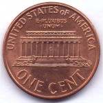 1 цент 1993 США - 1 cent 1993 USA, Без МД