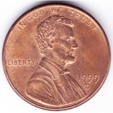 1 цент 1999 США - 1 cent 1999 USA, D