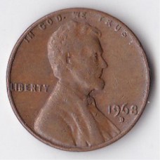 1 цент 1968 США - 1 cent 1968 USA, D