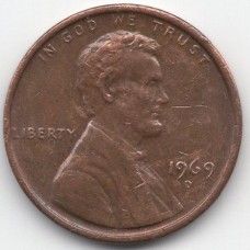 1 цент 1969 США - 1 cent 1969 USA, D