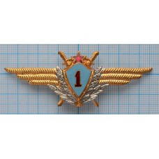 Нагрудный знак Авиация, Военный летчик 1 класс, Тяжелый, Заколка