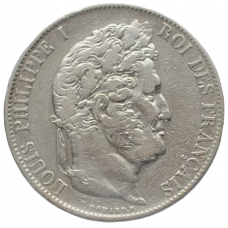 5 франков 1845 Франция - 5 francs 1845 France, Серебро