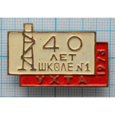 Знак нагрудный 40 лет школе, Ухта, 1973 год, Тяжелый