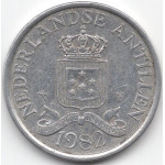 Монета 2 1/2 центов 1982 Нидерландские Антильские острова - 2 1/2 cent 1982 Netherlands Antilles