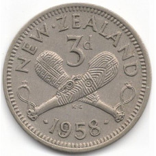 3 пенса 1958 Новая Зеландия - 3 pence 1958 New Zealand