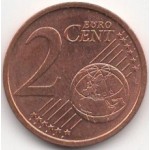 2 евроцента 2009 года Германия D - 2 euro cents 2009 Germany, D, из оборота