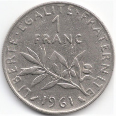 1 франк 1961 Франция - 1 franc 1961 France, из оборота