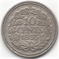 10 центов 1935 Нидерланды - 10 cents 1935 Netherlands