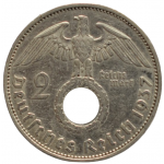 2 рейхсмарки 1937 Германия, А - 2 reichsmarks 1937 Germany, А, из оборота