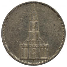 5 рейхсмарок 1934 Германия, D - 5 reichsmarks 1934 Germany, D, из оборота