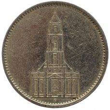 5 рейхсмарок 1934 Германия, F - 5 reichsmarks 1934 Germany, F, из оборота