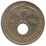 5 рейхсмарок 1936 Германия, А - 5 reichsmarks 1936 Germany, А, из оборота