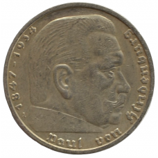 5 рейхсмарок 1936 Германия, А - 5 reichsmarks 1936 Germany, А, из оборота