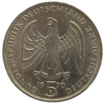 5 mark 1970 Германия ФРГ  - 5 марок 1970 BUNDESREPUBLIK DEUTSCHLAND, 200 лет со дня рождения Людвига ван Бетховена