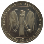 10 марок 1990 Германия ФРГ  - 10 mark 1990 BUNDESREPUBLIK DEUTSCHLAND, 800 лет Тевтонскому Ордену