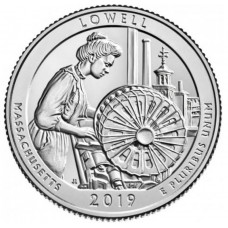 25 центов (квотер) 2019 США Лоуэлл, P - 25 cents (quarter) 2019 MASSACHUSETTS 2019