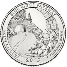 25 центов (квотер) 2015 США Блю Ридж Парквэй, D - 25 cents (quarter) NORTH CAROLINA 2015