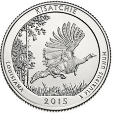 25 центов (квотер) 2015 США Национальный лес Кисачи, D - 25 cents (quarter) 2015 LOUISIANA 2015