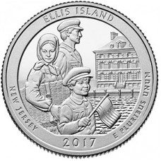 25 центов (квотер) 2017 США Остров Эллис, D - 25 cents (quarter) 2017 NEW JERSEY 2017