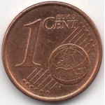 1 евроцент 2012 года Испания - 1 euro cent 2012 Spain, из оборота