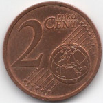 2 евроцента 2002 Германия J - 2 euro cent 2002 Germany, J