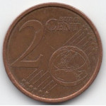 2 евроцента 2003 Испания - 1 euro cent 2003 Spain, из оборота